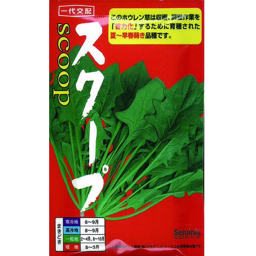 ホウレンソウ 種 【 スクープ 】 種子 プライミング3万粒