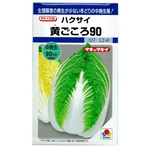 白菜 種 【 黄ごころ90 】 種子 20ml