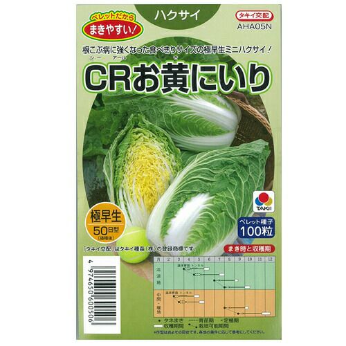 白菜 種 【ＣＲお黄にいり】 ペレット100粒 （ 種 野菜 野菜種子 野菜種 ）