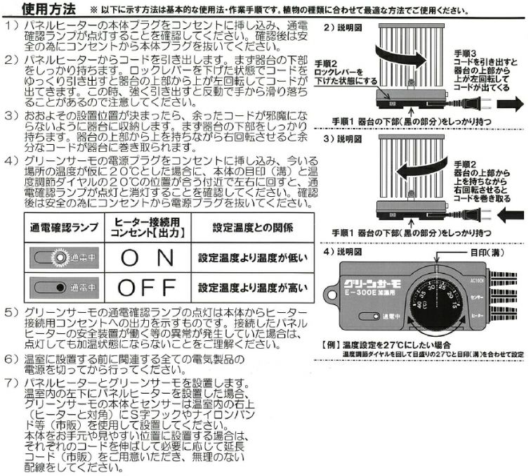 小型温室用ヒーター パネルヒータ250W（Eサーモ付 ）ＳＰE－250【加温用】